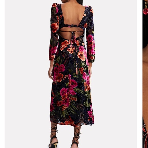 We Wore What Devore Velvet MIDI Dress - Picture 3 of 9